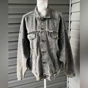 Vintage Guess Georges Marciano Acid Wash Denim Men’s Jacket Gray Baggy Sz XL